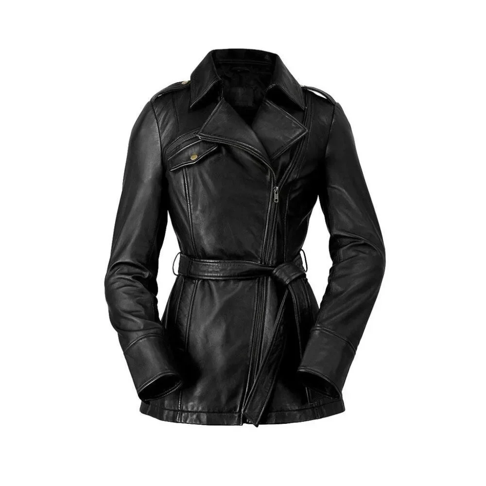 Traci Leather Trench Coat